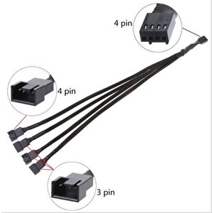 4987 4 Pin Fan Çoklayıcı Y Pwm Çoklayıcı Splitter Kablosu 4 Port