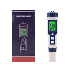 5in1 Dijital Ph/tds/ec/tuzluluk/sıcaklık Metre Işıklı Test Cihazı İletkenlik Kalem Model