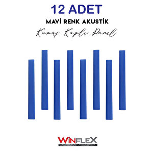 12 Adet Di̇key Akusti̇k Kumaş Kapli Panel-(10x100cm) Mavi