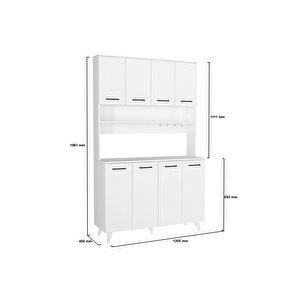 Dorpek Real Mutfak Dolabı Beyaz 120 Cm