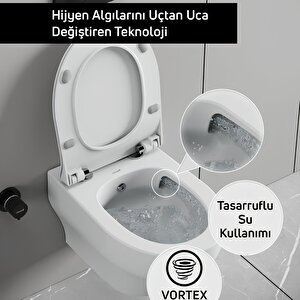 Ness Vortex Beyaz Asma Klozet Ns323, Creavit Ness Duroplast Yavaş Kapak Kc3403.01