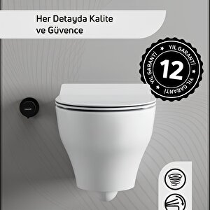 Ness Vortex Beyaz Asma Klozet Ns323, Creavit Ness Duroplast Yavaş Kapak Kc3403.01