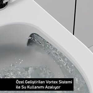 Creavit Ness Vortex Beyaz Asma Klozet Ns323, Creavit Ness Duroplast Yavaş Kapak Kc3403.01
