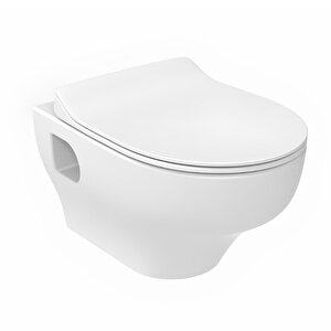 Ness Beyaz Kanalsız Açık Montaj Asma Klozet Ns322, Creavit Ness Duroplast Yavaş Kapak Kc3403.02