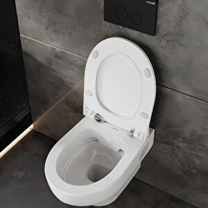 Ness Beyaz Kanalsız Açık Montaj Asma Klozet Ns322, Creavit Ness Duroplast Yavaş Kapak Kc3403.02