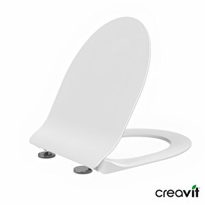 Creavit Ness Beyaz Kanalsız Açık Montaj Asma Klozet Ns322, Creavit Ness Duroplast Yavaş Kapak Kc3403.02