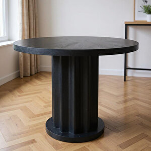 Eymense Dark Yuvarlak 4 Sandalyeli Mutfak Masa Takımı