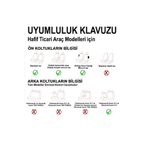 Opel Combo Cargo 2+1 Parçalı Lüx Deri Detaylı Oto Koltuk Kılıfı Ön Arka Takım Carbon Si̇yah