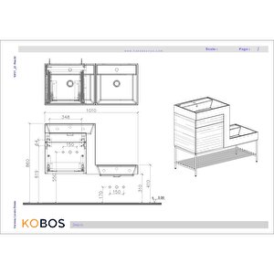 Up-down Z Lavabo 100 Cm Lavabo Dolabı Seti Light Walnut-Açık Meşe