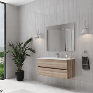 Simple 60 Cm Lavabo Dolabı Açık Ceviz