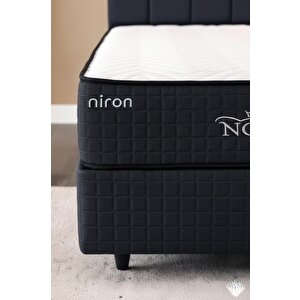 Nova Yatak 150x200 Çift Kişilik - 25 Cm Paket Yaylı Ortopedik, Orta Sert, Antrasit, Pamuklu Kumaş 150x200 cm