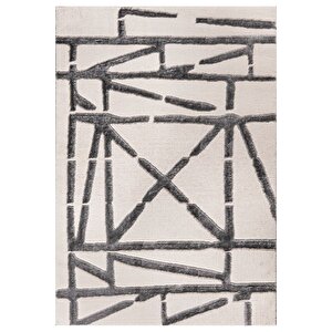 Pastel Halı Cozy C3961a Krem Gri Serisi Salon Oturma Yatak Odası Halısı 200x290 cm