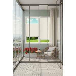 Kancalı Sistem Plisel Perde Krem - Cam Balkon & Pimapen - Antibakteriyel Ve Toz Tutmaz Kumaş 80x80 cm
