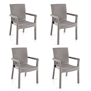 Markiz Sandalye 4'lü Set Açık Gri