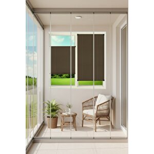 Kancalı Sistem Plisel Perde Kahverengi - Cam Balkon & Pimapen - Antibakteriyel Ve Toz Tutmaz Kumaş 90x90 cm