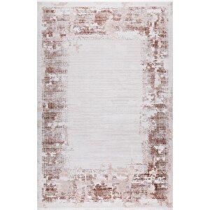 Pastel Halı Keops D167e Krem Kahve Akrilik Salon Oturma Yatak Odası Halısı 160x230 cm