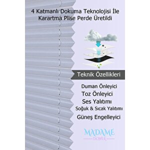 Karartma Blackout Gri Plise Perde, Katlanır Cam Balkon Pvc Pencere Perdesi 100x200 cm