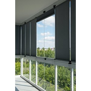 Kancalı Sistem Plisel Perde Antrasit - Cam Balkon & Pimapen - Antibakteriyel Ve Toz Tutmaz Kumaş 40x200 cm