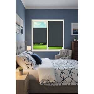 Kancalı Sistem Plisel Perde Antrasit - Cam Balkon & Pimapen - Antibakteriyel Ve Toz Tutmaz Kumaş 40x200 cm