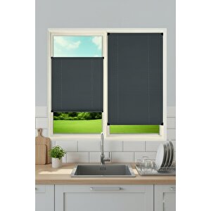 Kancalı Sistem Plisel Perde Antrasit - Cam Balkon & Pimapen - Antibakteriyel Ve Toz Tutmaz Kumaş