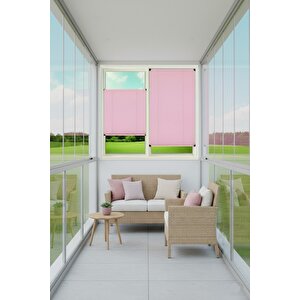 Kancalı Sistem Plisel Perde Pembe - Cam Balkon & Pimapen - Antibakteriyel Ve Toz Tutmaz Kumaş 50x170 cm