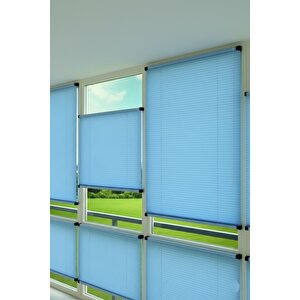 Kancalı Sistem Plisel Perde Mavi - Cam Balkon & Pimapen - Antibakteriyel Ve Toz Tutmaz Kumaş 90x180 cm