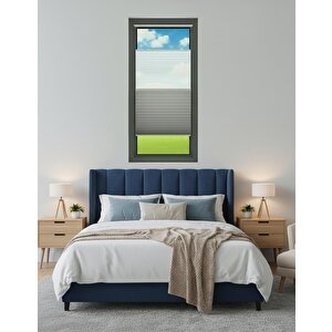 Gece & Gündüz Sistem Gri / Krem Plisel Perde - Cam Balkon - Pimapen - Pvc Doğrama 100x160 cm