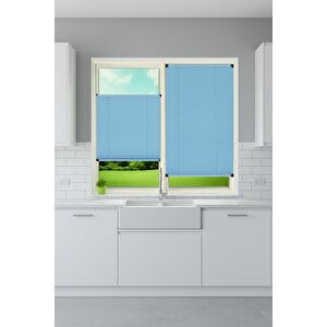 Kancalı Sistem Plisel Perde Mavi - Cam Balkon & Pimapen - Antibakteriyel Ve Toz Tutmaz Kumaş