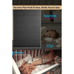 Karartma Blackout Siyah Plise Perde, Katlanır Cam Balkon Pvc Pencere Perdesi