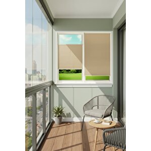 Kancalı Sistem Plisel Perde Bej - Cam Balkon & Pimapen - Antibakteriyel Ve Toz Tutmaz Kumaş 90x110 cm