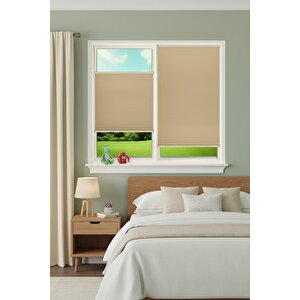 Kancalı Sistem Plisel Perde Bej - Cam Balkon & Pimapen - Antibakteriyel Ve Toz Tutmaz Kumaş 90x110 cm