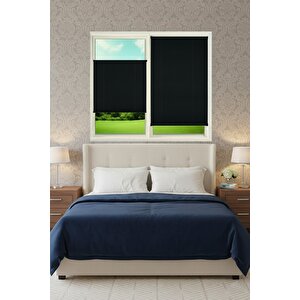 Kancalı Sistem Plisel Perde Siyah - Cam Balkon & Pimapen - Antibakteriyel Ve Toz Tutmaz Kumaş 90x90 cm