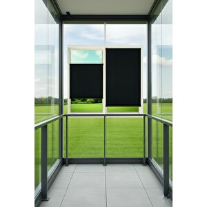 Kancalı Sistem Plisel Perde Siyah - Cam Balkon & Pimapen - Antibakteriyel Ve Toz Tutmaz Kumaş 90x90 cm