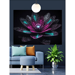 Parlak Lotus Çiçek Dekoratif Kanvas - Mdf Ahşap Tablo 25x35 cm