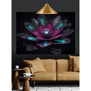 Parlak Lotus Çiçek Dekoratif Kanvas - Mdf Ahşap Tablo 25x35 cm
