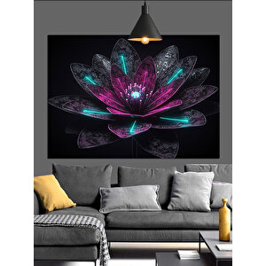 Parlak Lotus Çiçek Dekoratif Kanvas - Mdf Ahşap Tablo 25x35 cm
