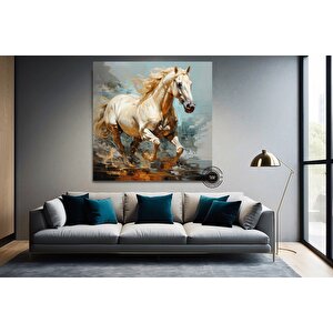 Renkli At Kanvas Tablosu – Şahlanan At Baskısı – Modern Duvar Dekoru