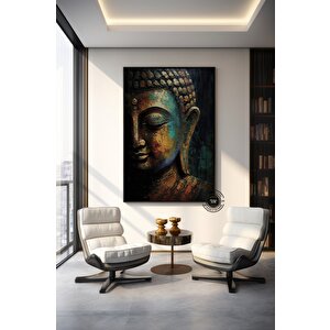 Buddha Kanvas Tablo – Yoga Ve Meditasyon Temalı Duvar Sanatı – Lotus Ve Hediye 60x120 cm