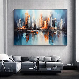 Şehir Soyut Tablo; New York Silüeti Kanvas; Kentsel Sanat Baskısı