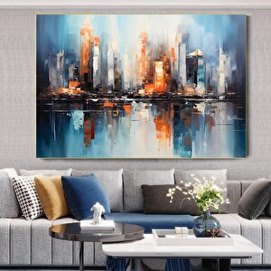 Şehir Soyut Tablo; New York Silüeti Kanvas; Kentsel Sanat Baskısı