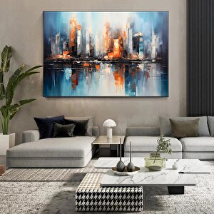 Şehir Soyut Tablo; New York Silüeti Kanvas; Kentsel Sanat Baskısı