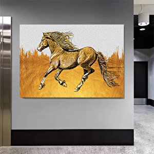 Büyük At Duvar Sanatı; Altın At Kanvas; Hayvan Poster