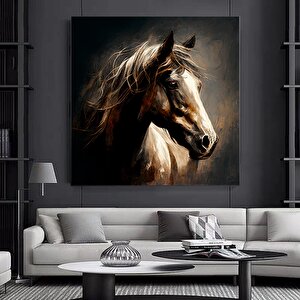 At Duvar Sanatı; At Figürlü Hayvan Sanatı; Hayvan Baskısı; At Kanvas Baskısı 50x50 cm