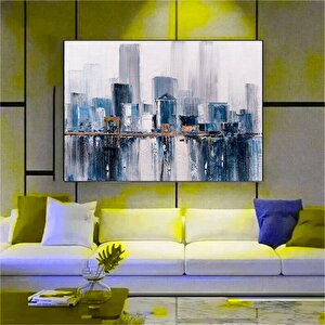 Soyut Şehir Tablosu – New York Silueti, Kentsel Duvar Sanatı