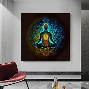 Hint Buddha Kanvas Poster Baskısı; Meditasyon; 7 Çakra; Yoga; Spor Temalı Duvar Sanatı; Oturma Ve Ya