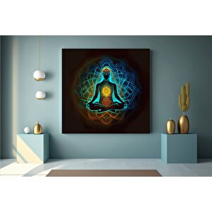 Hint Buddha Kanvas Poster Baskısı; Meditasyon; 7 Çakra; Yoga; Spor Temalı Duvar Sanatı; Oturma Ve Ya