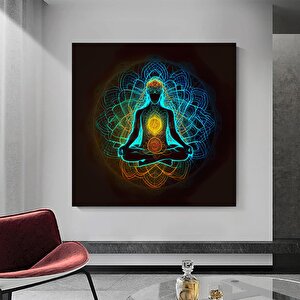 Hint Buddha Kanvas Poster Baskısı; Meditasyon; 7 Çakra; Yoga; Spor Temalı Duvar Sanatı; Oturma Ve Ya