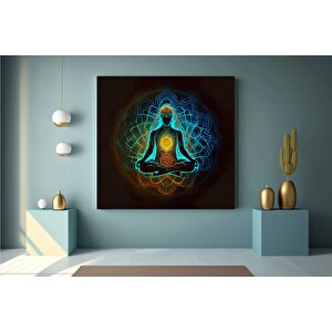 Hint Buddha Kanvas Poster Baskısı; Meditasyon; 7 Çakra; Yoga; Spor Temalı Duvar Sanatı; Oturma Ve Ya