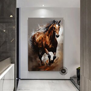Vahşi At Kanvas Duvar Sanatı Baskısı, Koşan At Duvar Sanatı, Hayvan Kanvas Baskılar Duvar Dekoru 70x150 cm