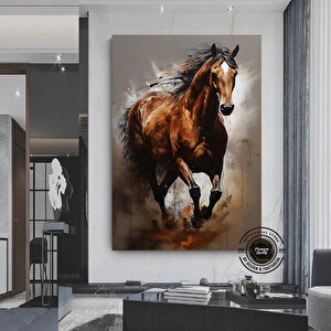 Vahşi At Kanvas Duvar Sanatı Baskısı, Koşan At Duvar Sanatı, Hayvan Kanvas Baskılar Duvar Dekoru 40x60 cm